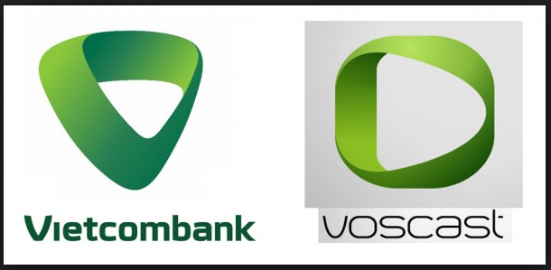 Nét tương đồng Logo mới của Vietcombank và Voscast